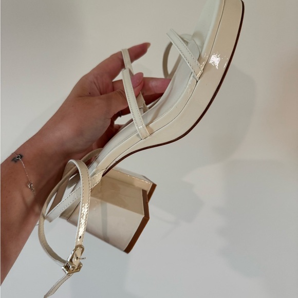 Larroude Women's Beige Block Heel Sandals - Picture 5 of 6